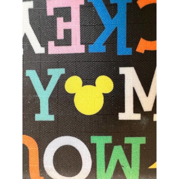 Walt Disney World Mickey Mouse Womens Wallet Black Multicolor Letters 7" - Picture 9 of 9